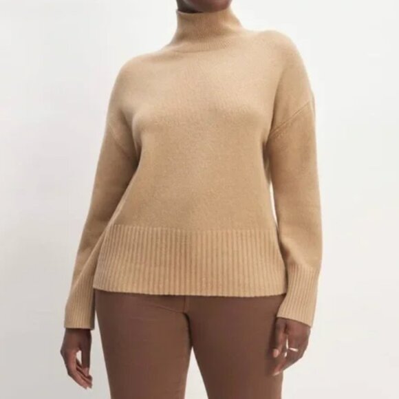 Everlane Cashmere Square Turtleneck Light Camel - Picture 1 of 6